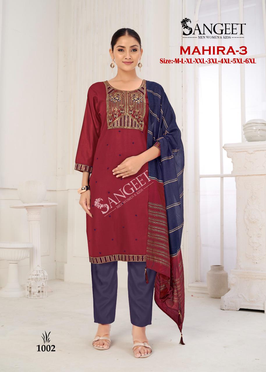 Mahira 3 Sangeet Viscose Rayon Readymade Pant Style Suits Wholesale Price