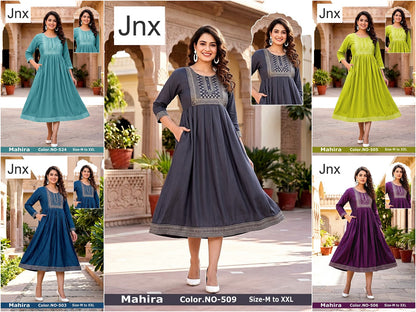 Mahira Jnx Vertican Anarkali Kurtis Wholesaler Ahmedabad