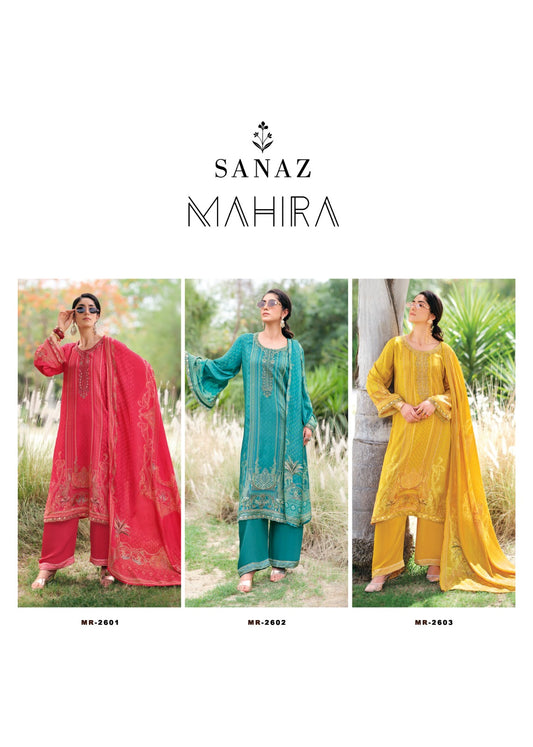 Mahira Sanaz Viscose Muslin Pant Style Suits Wholesaler India