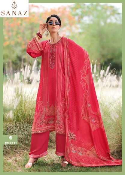 Mahira Sanaz Viscose Muslin Pant Style Suits Wholesaler India