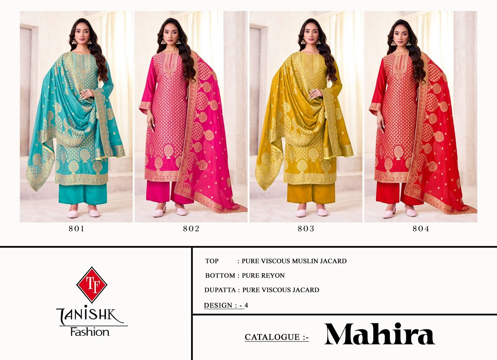 Mahira Tanishk Fashion Pure Viscose Plazzo Style Suits Supplier Ahmedabad