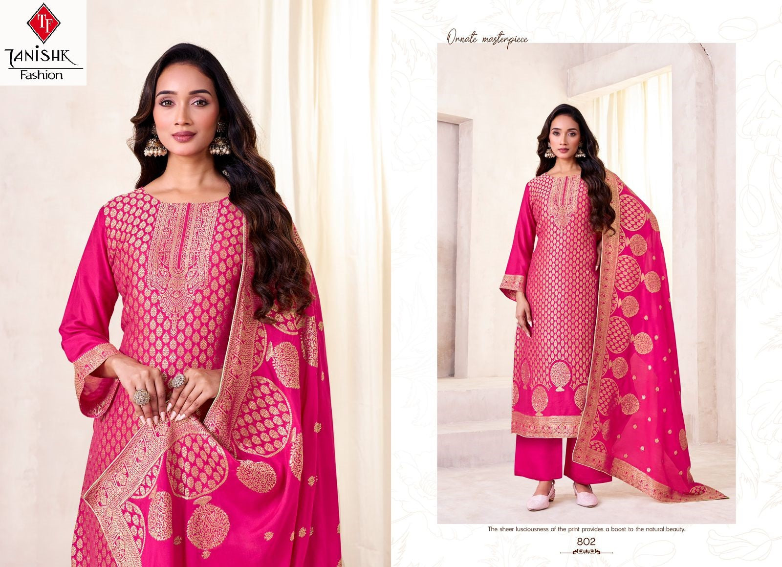 Mahira Tanishk Fashion Pure Viscose Plazzo Style Suits Supplier Ahmedabad