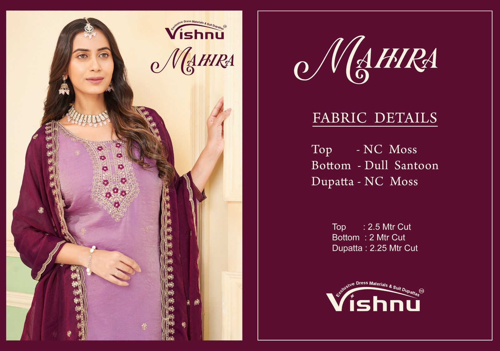 Mahira Vishnu Impex Pant Style Suits Wholesaler Ahmedabad