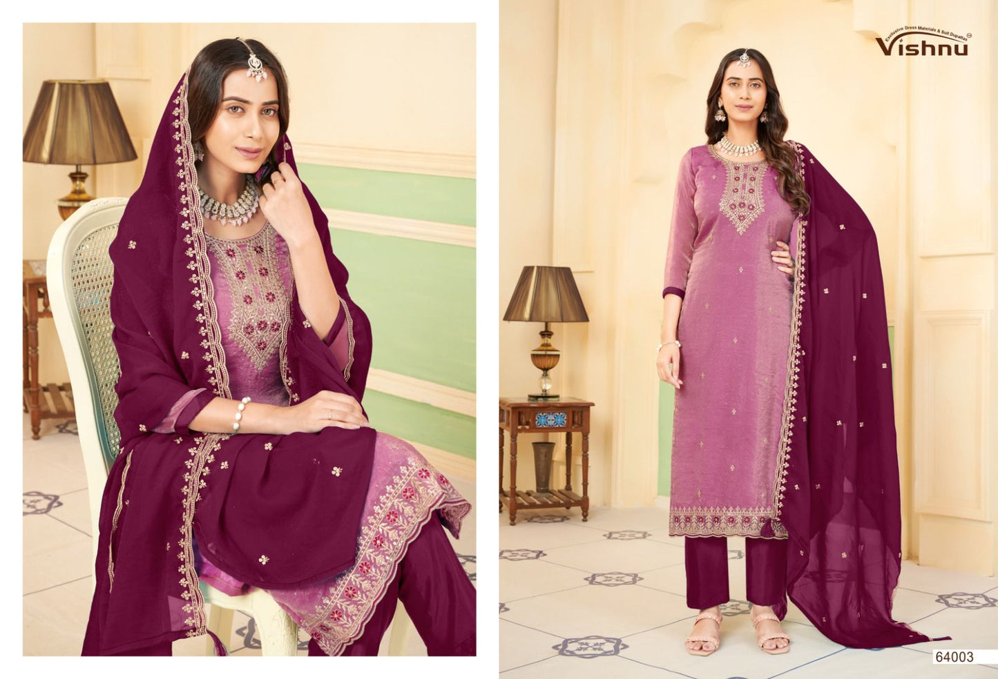 Mahira Vishnu Impex Pant Style Suits Wholesaler Ahmedabad