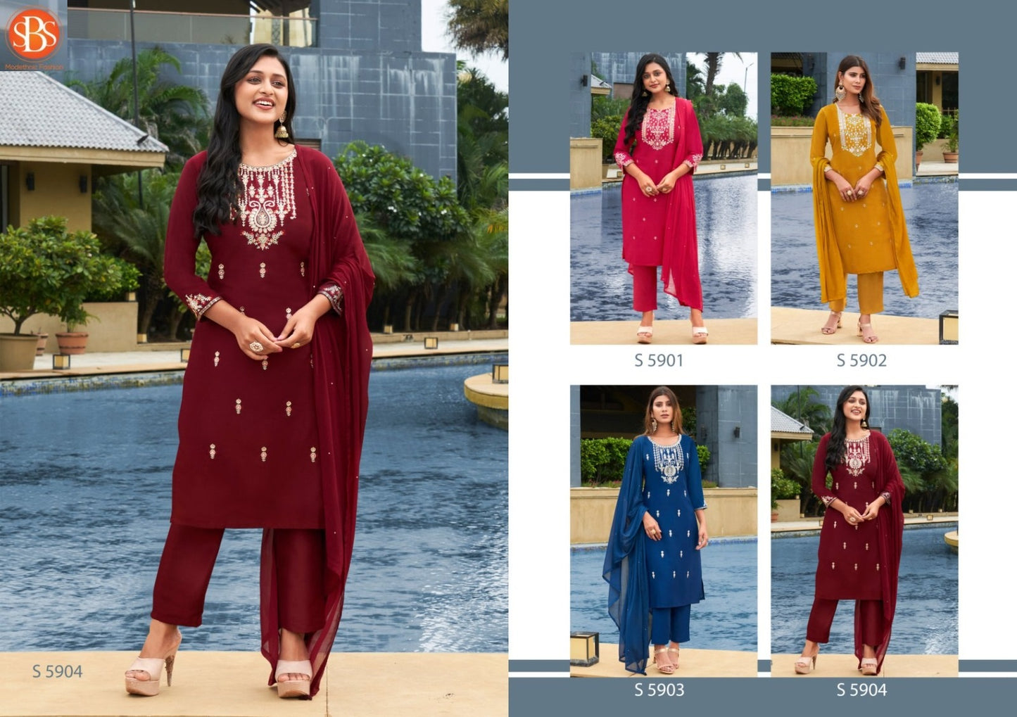 Mahira Vol 2 Sbs Chinon Silk Readymade Pant Style Suits Wholesale Rate