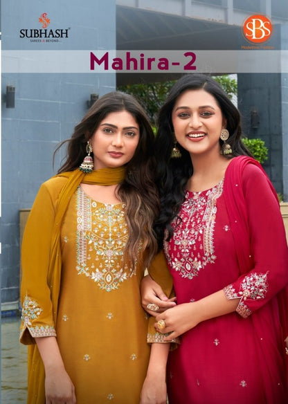 Mahira Vol 2 Sbs Chinon Silk Readymade Pant Style Suits Wholesale Rate