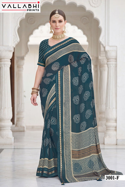 Mahisuta Vol 3 Vallabhi Prints Moss Sarees Supplier Ahmedabad