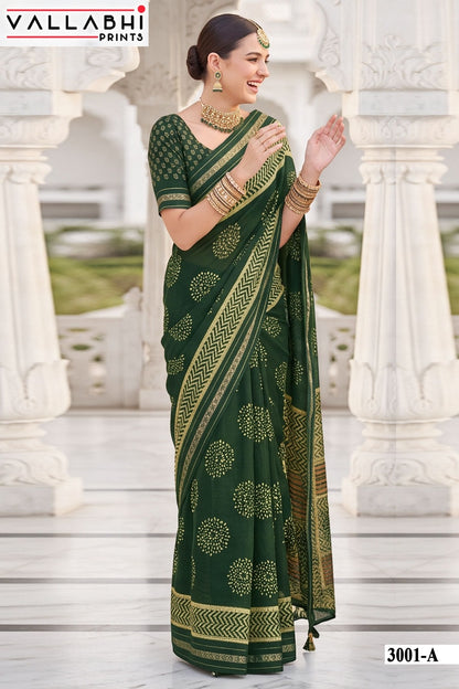 Mahisuta Vol 3 Vallabhi Prints Moss Sarees Supplier Ahmedabad