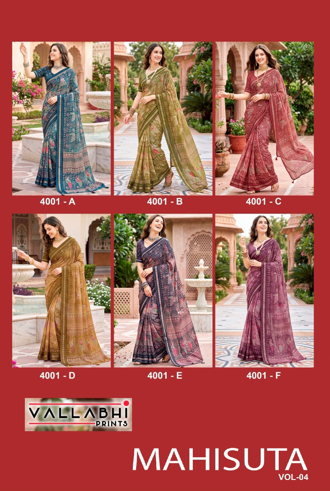 Mahisuta Vol 4 Vallabhi Prints Moss Sarees Manufacturer Ahmedabad