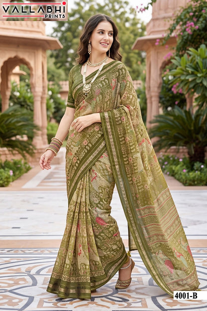 Mahisuta Vol 4 Vallabhi Prints Moss Sarees Manufacturer Ahmedabad