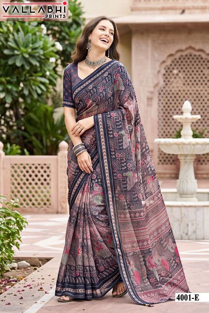 Mahisuta Vol 4 Vallabhi Prints Moss Sarees Manufacturer Ahmedabad