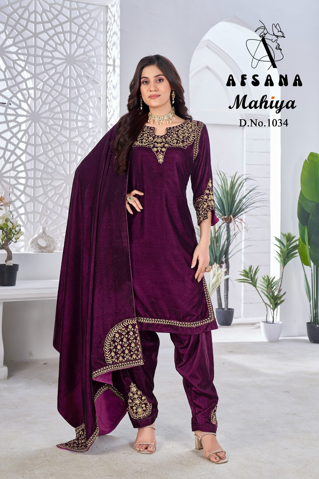 Mahiya 1034 Afsana Readymade Velvet Suits Exporter Ahmedabad