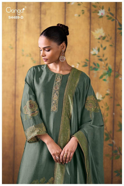 Mahiya 4489 Ganga Woven Silk Plazzo Style Suits Supplier India