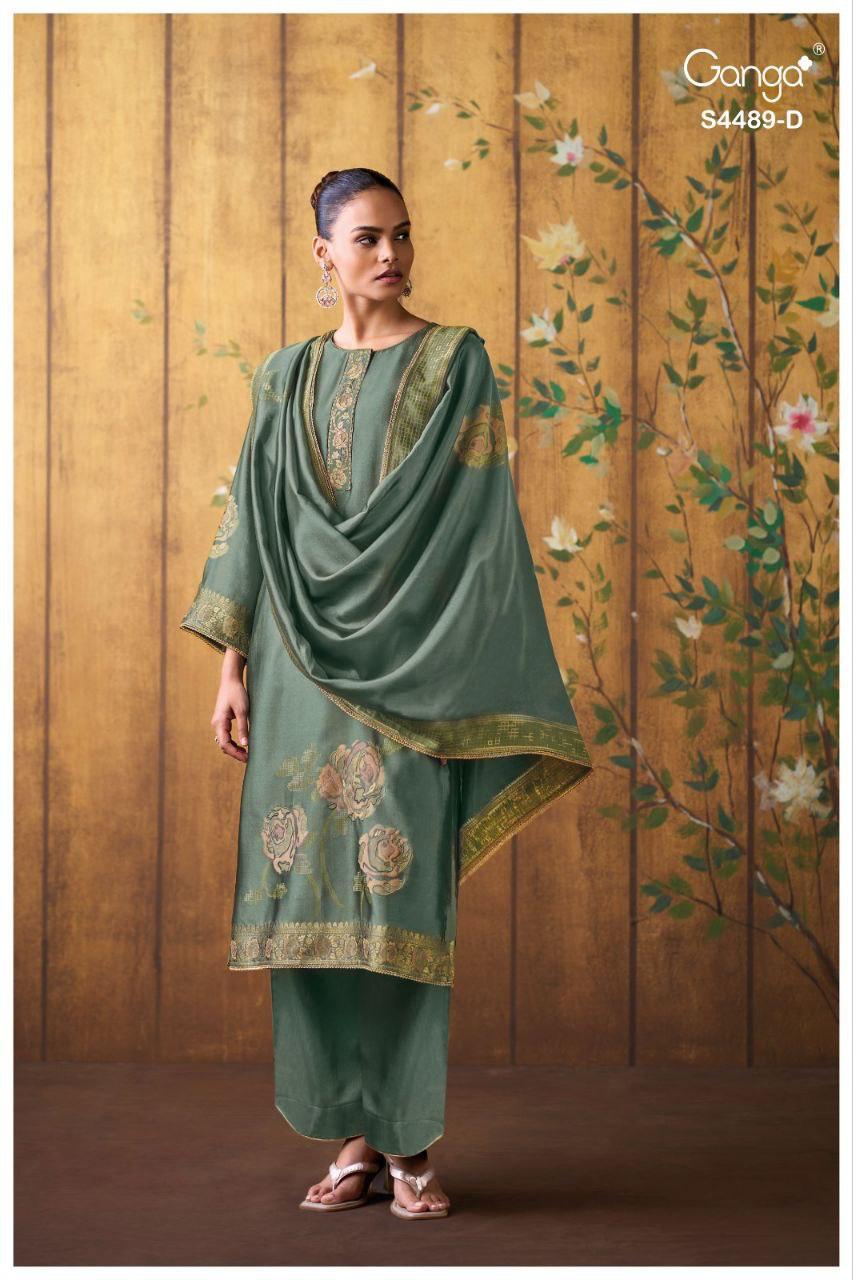 Mahiya 4489 Ganga Woven Silk Plazzo Style Suits Supplier India