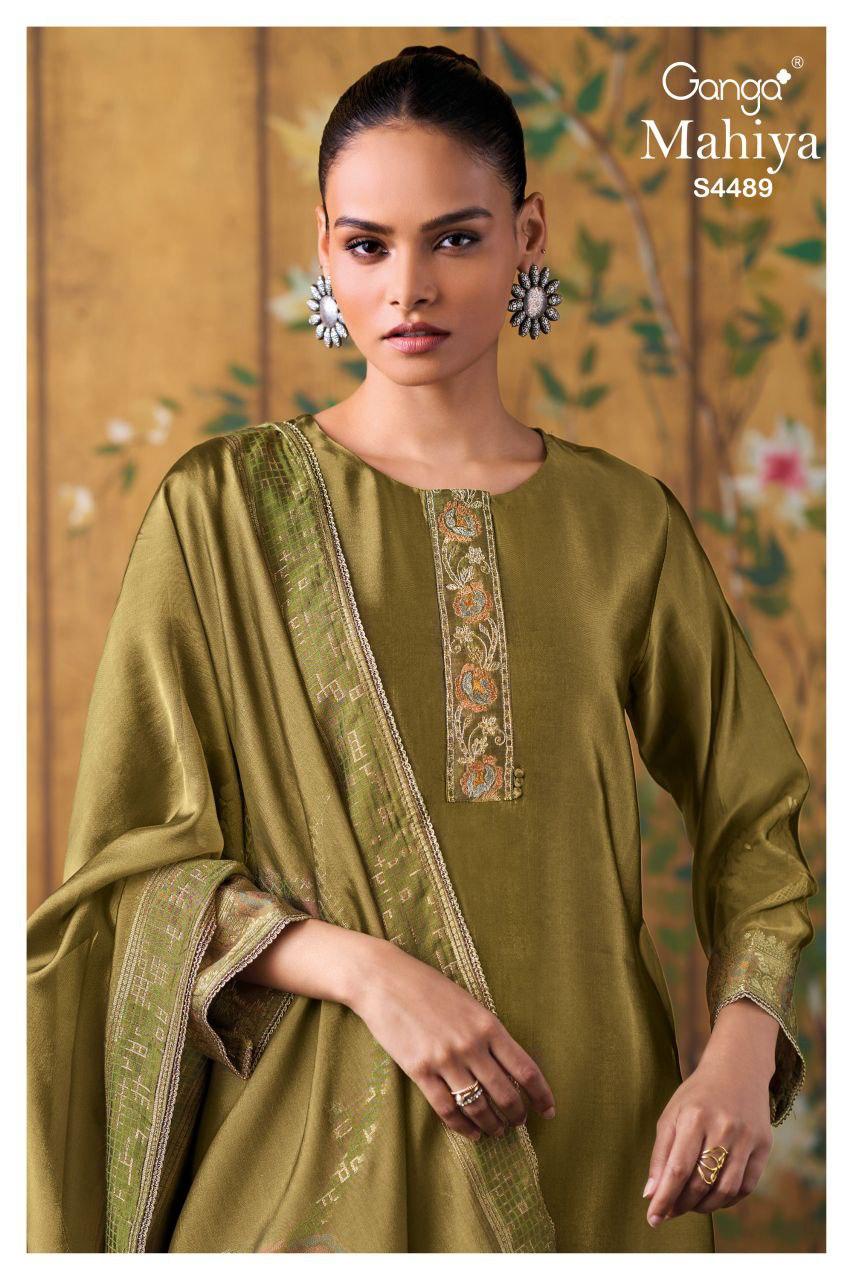 Mahiya 4489 Ganga Woven Silk Plazzo Style Suits Supplier India