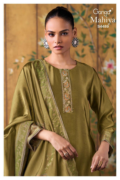 Mahiya 4489 Ganga Woven Silk Plazzo Style Suits Supplier India
