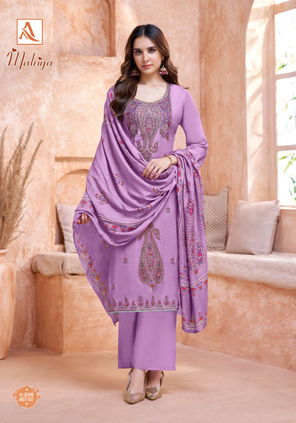 Mahiya Alok Viscose Muslin Karachi Salwar Suits Supplier