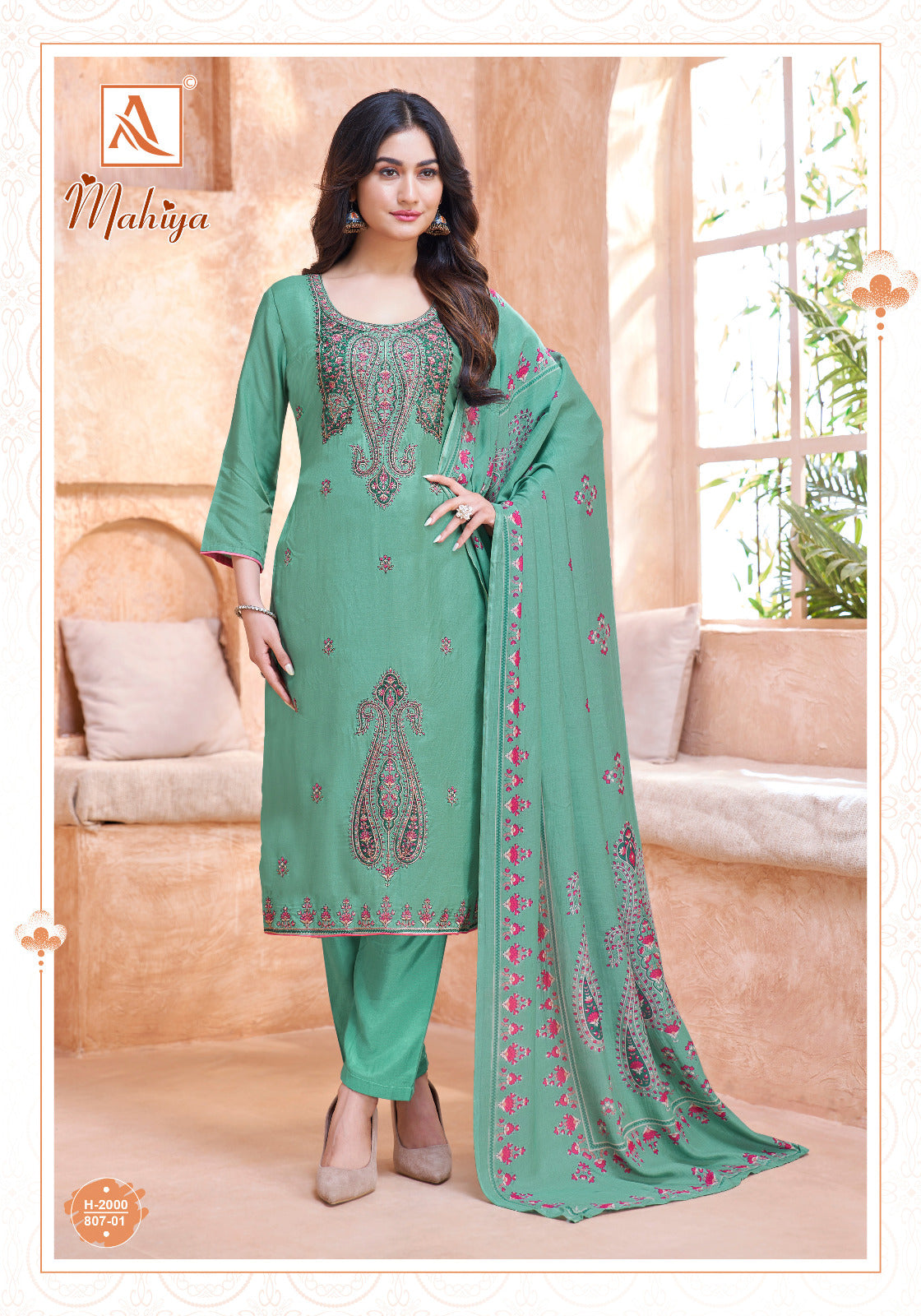 Mahiya Alok Viscose Muslin Karachi Salwar Suits Supplier