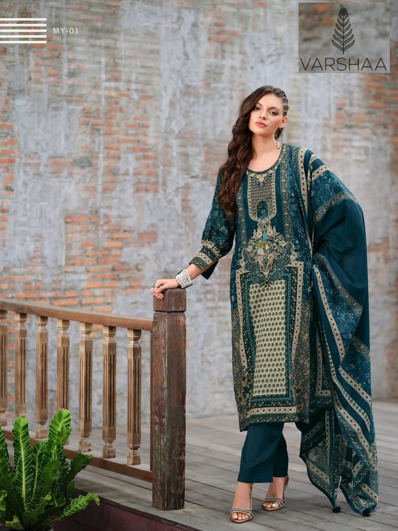 Mahiya Varshaa Linen Pant Style Suits Manufacturer