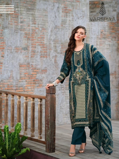 Mahiya Varshaa Linen Pant Style Suits Manufacturer