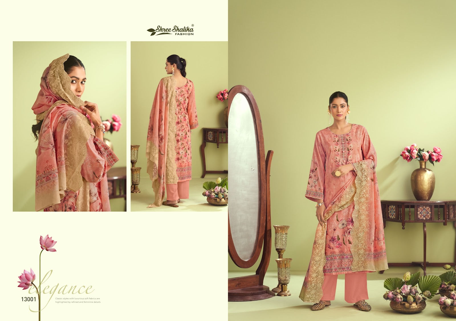 Mahjabeen Vol 13 Shree Shalika Fashion Cotton Lawn Karachi Salwar Suits Manufacturer Gujarat