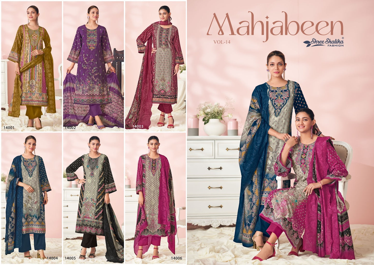 Mahjabeen Vol 14 Shree Shalika Fashion Cotton Lawn Pant Style Suits Exporter India