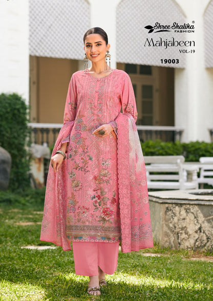 Mahjabeen Vol 19 Shree Shalika Fashion Cotton Lawn Pant Style Suits Wholesaler