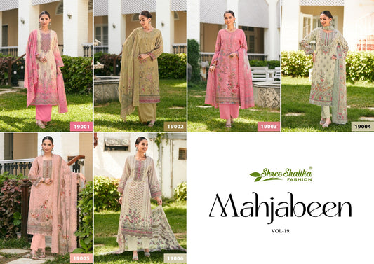 Mahjabeen Vol 19 Shree Shalika Fashion Cotton Lawn Pant Style Suits Wholesaler