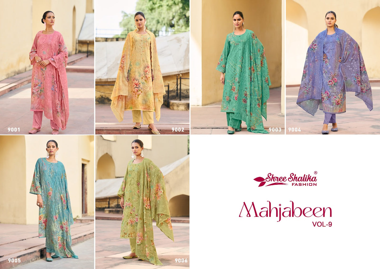 Mahjabeen Vol 9 Shree Shalika Fashion Cotton Lawn Pant Style Suits Manufacturer Ahmedabad