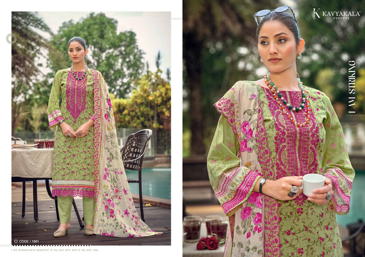 Mahnoor Kavyakala Lawn Cotton Karachi Salwar Suits Wholesaler India