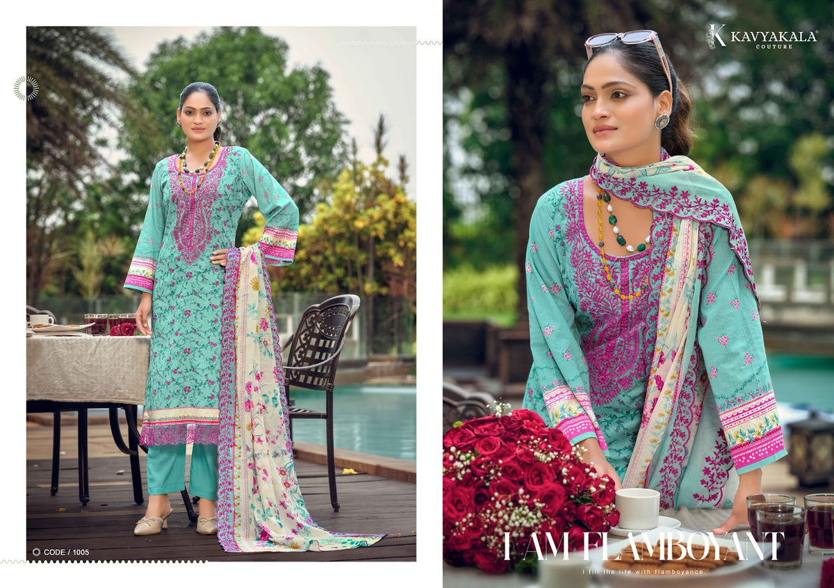 Mahnoor Kavyakala Lawn Cotton Karachi Salwar Suits Wholesaler India