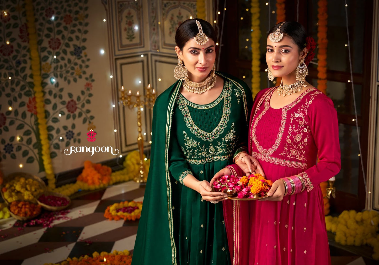 Mahotsav Rangoon Silk Readymade Anarkali Suits Wholesale Price