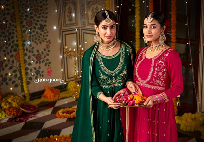 Mahotsav Rangoon Silk Readymade Anarkali Suits Wholesale Price