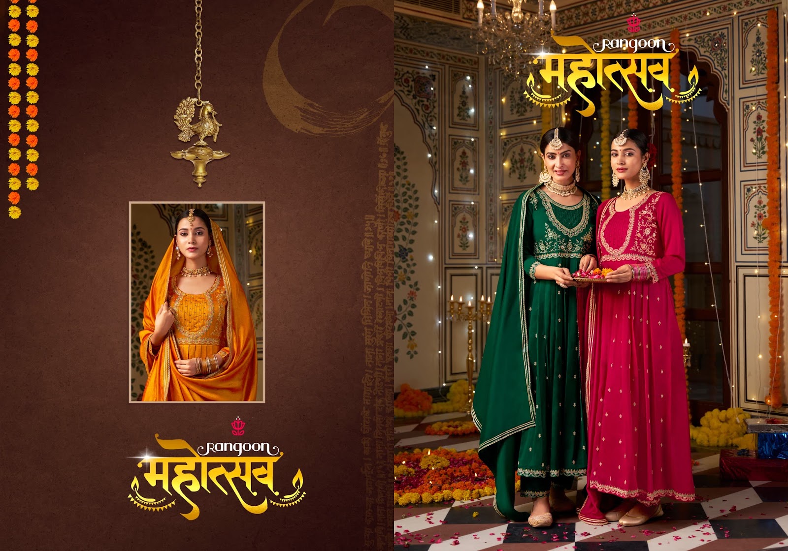 Mahotsav Rangoon Silk Readymade Anarkali Suits Wholesale Price