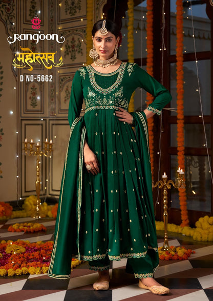 Mahotsav Rangoon Silk Readymade Anarkali Suits Wholesale Price