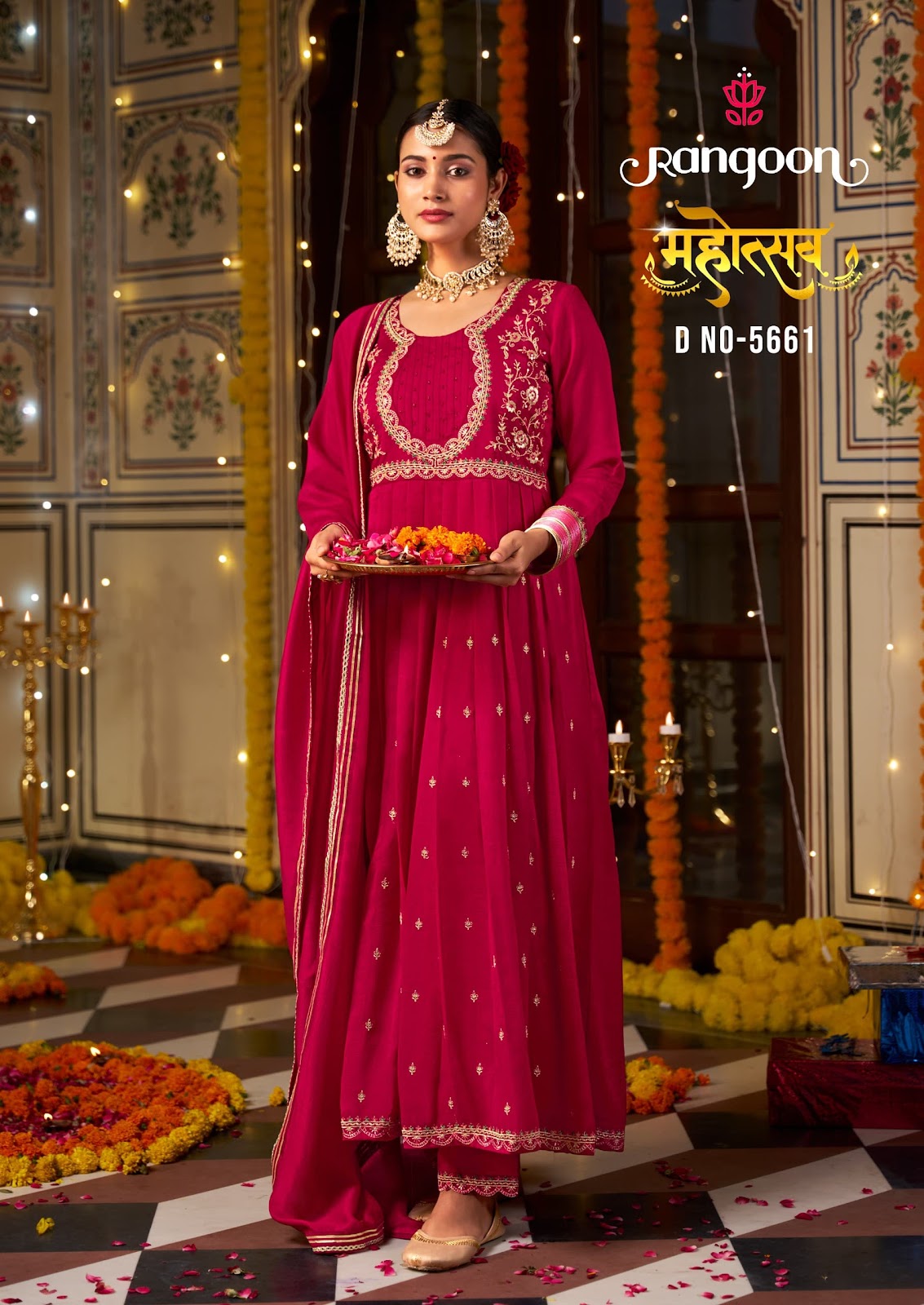 Mahotsav Rangoon Silk Readymade Anarkali Suits Wholesale Price
