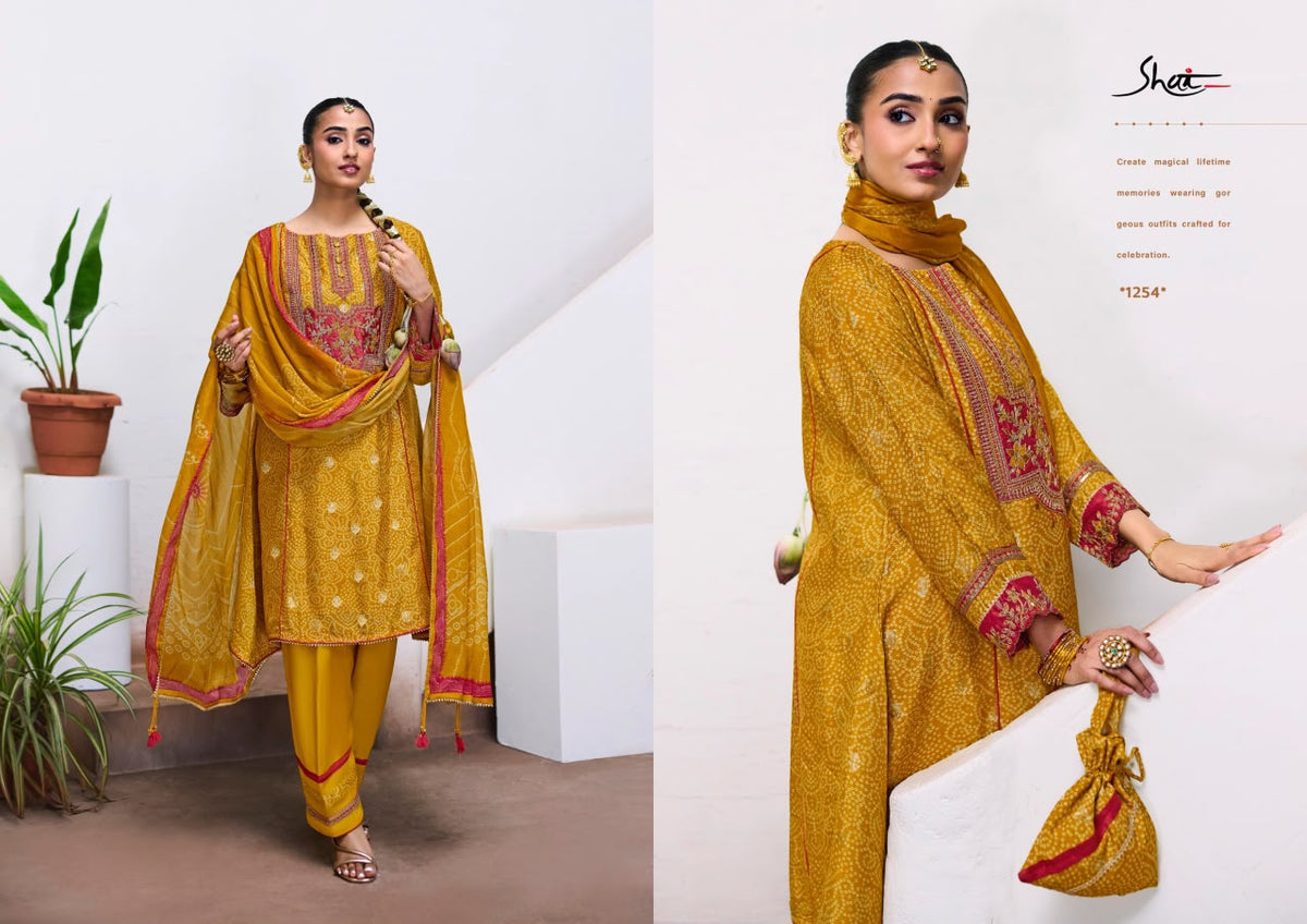Mahotsav Shai Silk Jacquard Pant Style Suits Wholesale Rate