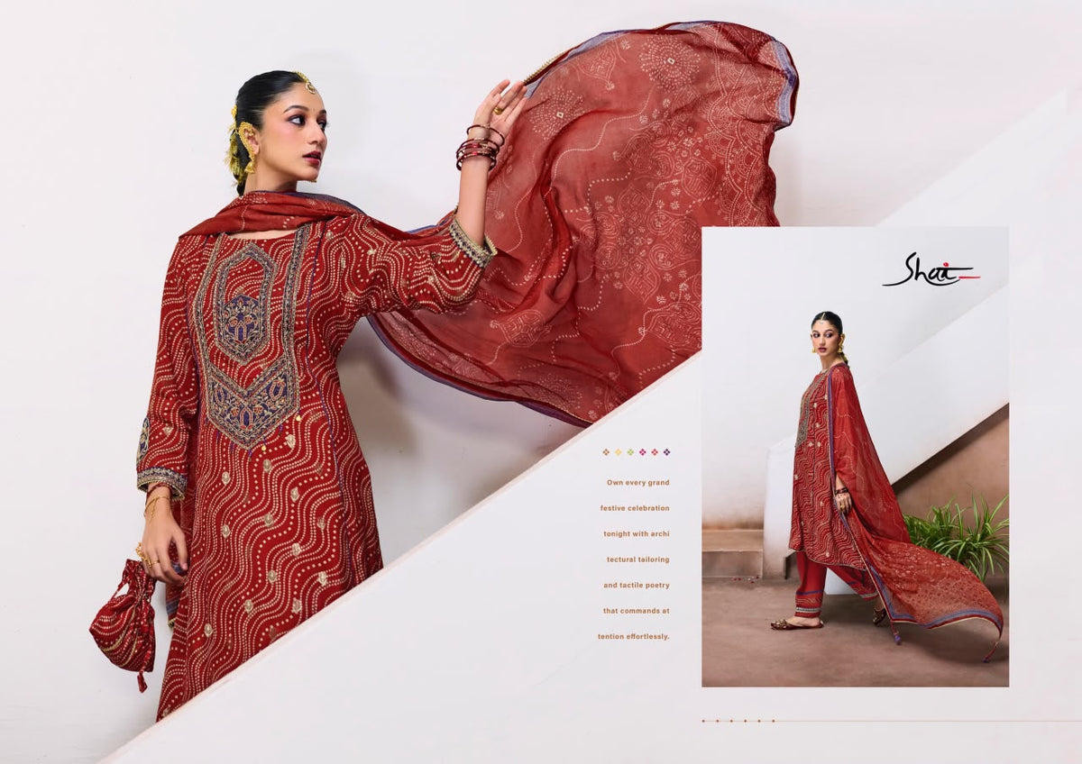 Mahotsav Shai Silk Jacquard Pant Style Suits Wholesale Rate