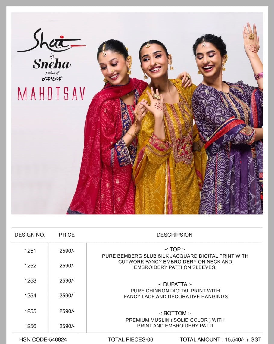 Mahotsav Shai Silk Jacquard Pant Style Suits Wholesale Rate