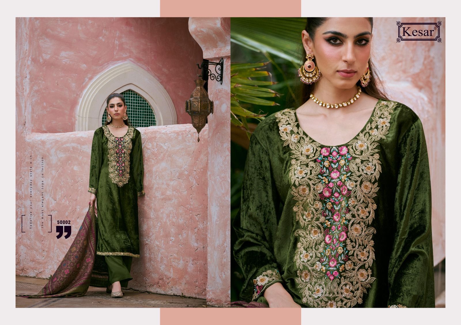 Mahroom Kesar Velvet Suits Wholesale Price