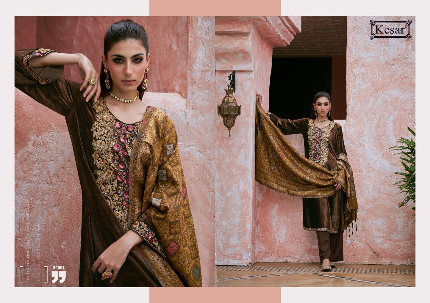 Mahroom Kesar Velvet Suits Wholesale Price