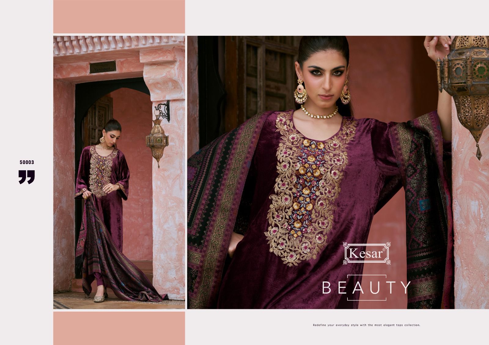 Mahroom Kesar Velvet Suits Wholesale Price