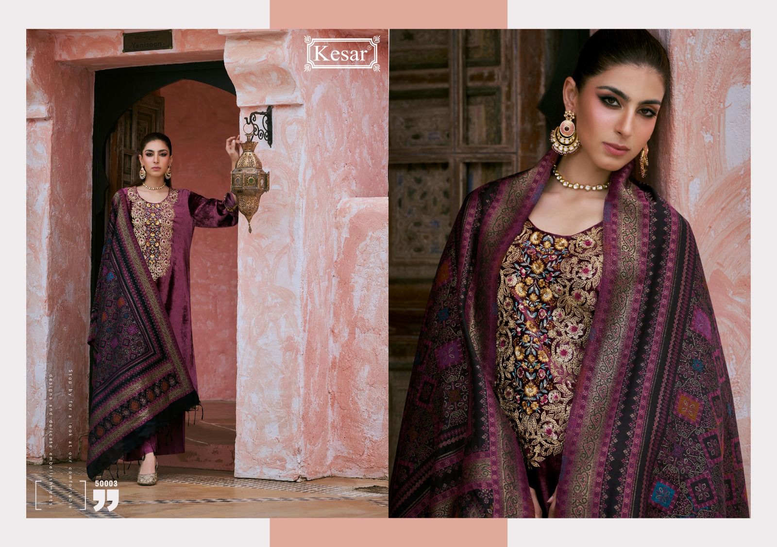 Mahroom Kesar Velvet Suits Wholesale Price