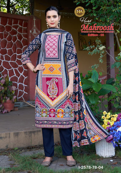 Mahroosh Edition 3 Harshit Fashion Viscose Reyon Pant Style Suits Manufacturer India