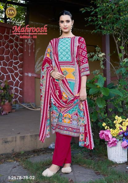 Mahroosh Edition 3 Harshit Fashion Viscose Reyon Pant Style Suits Manufacturer India