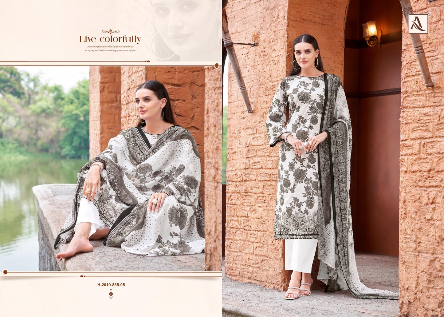 Mahrukh Alok Cambric Cotton Karachi Salwar Suits Manufacturer Ahmedabad
