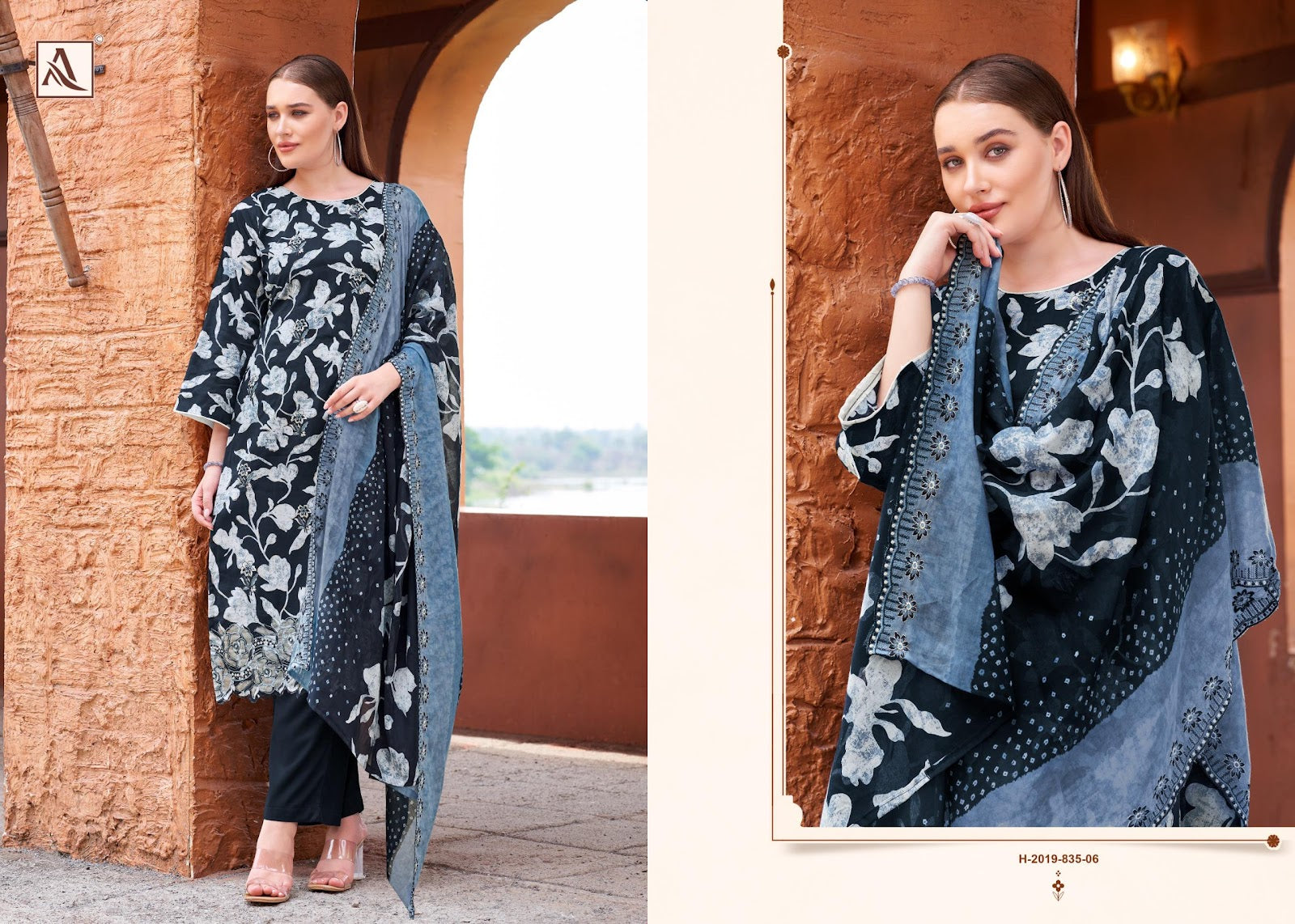 Mahrukh Alok Cambric Cotton Karachi Salwar Suits Manufacturer Ahmedabad