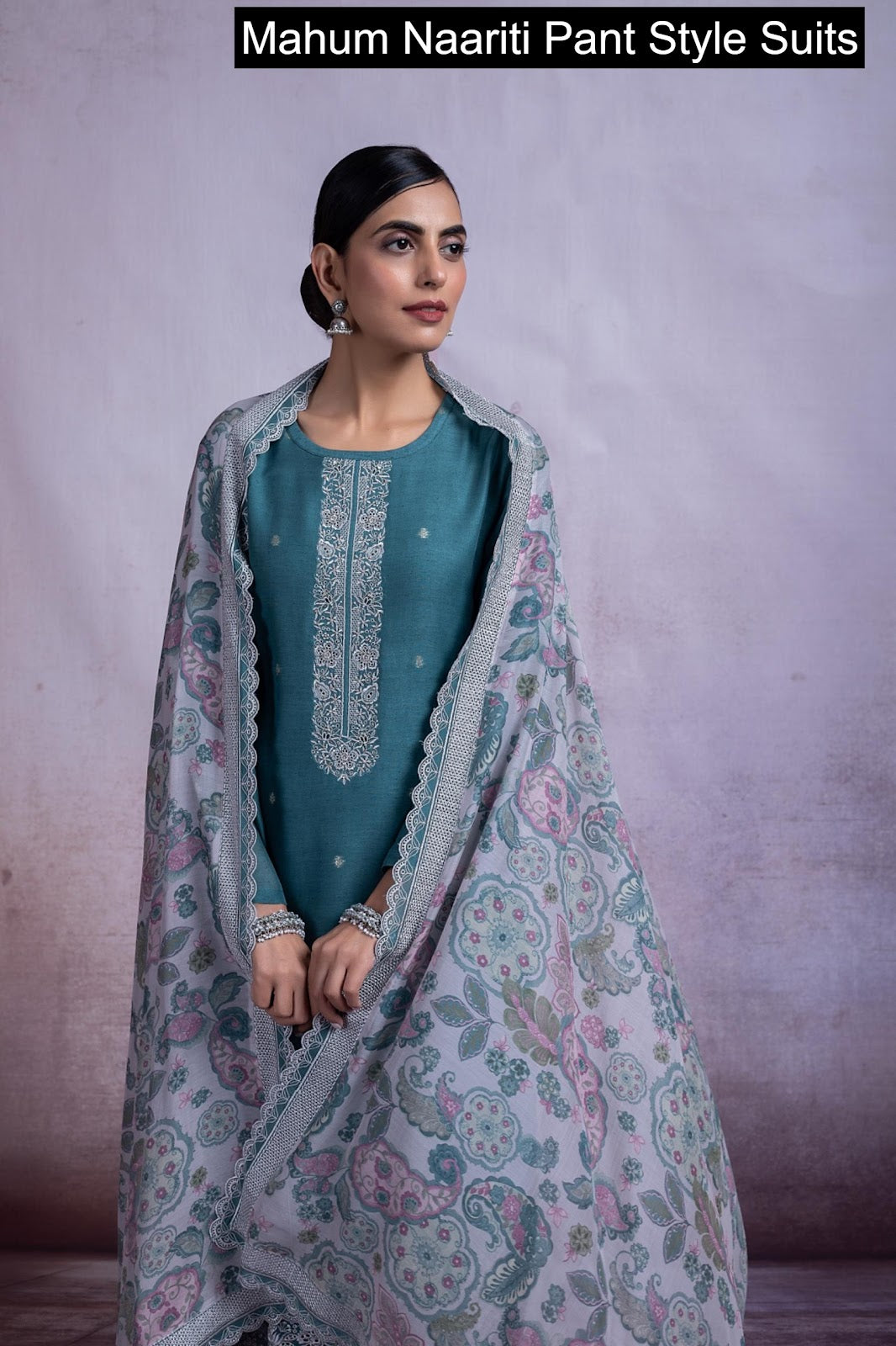 Mahum Naariti Dobby Pant Style Suits Manufacturer Ahmedabad