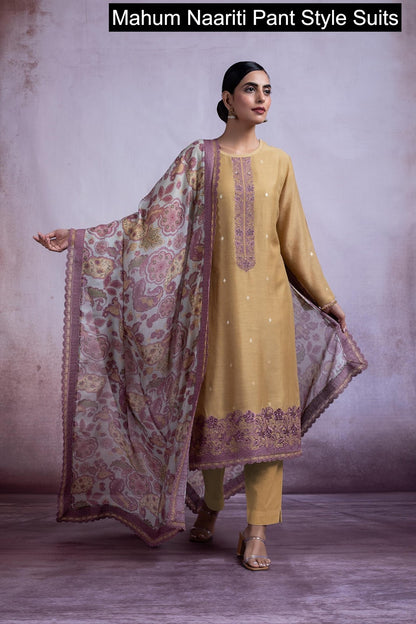 Mahum Naariti Dobby Pant Style Suits Manufacturer Ahmedabad