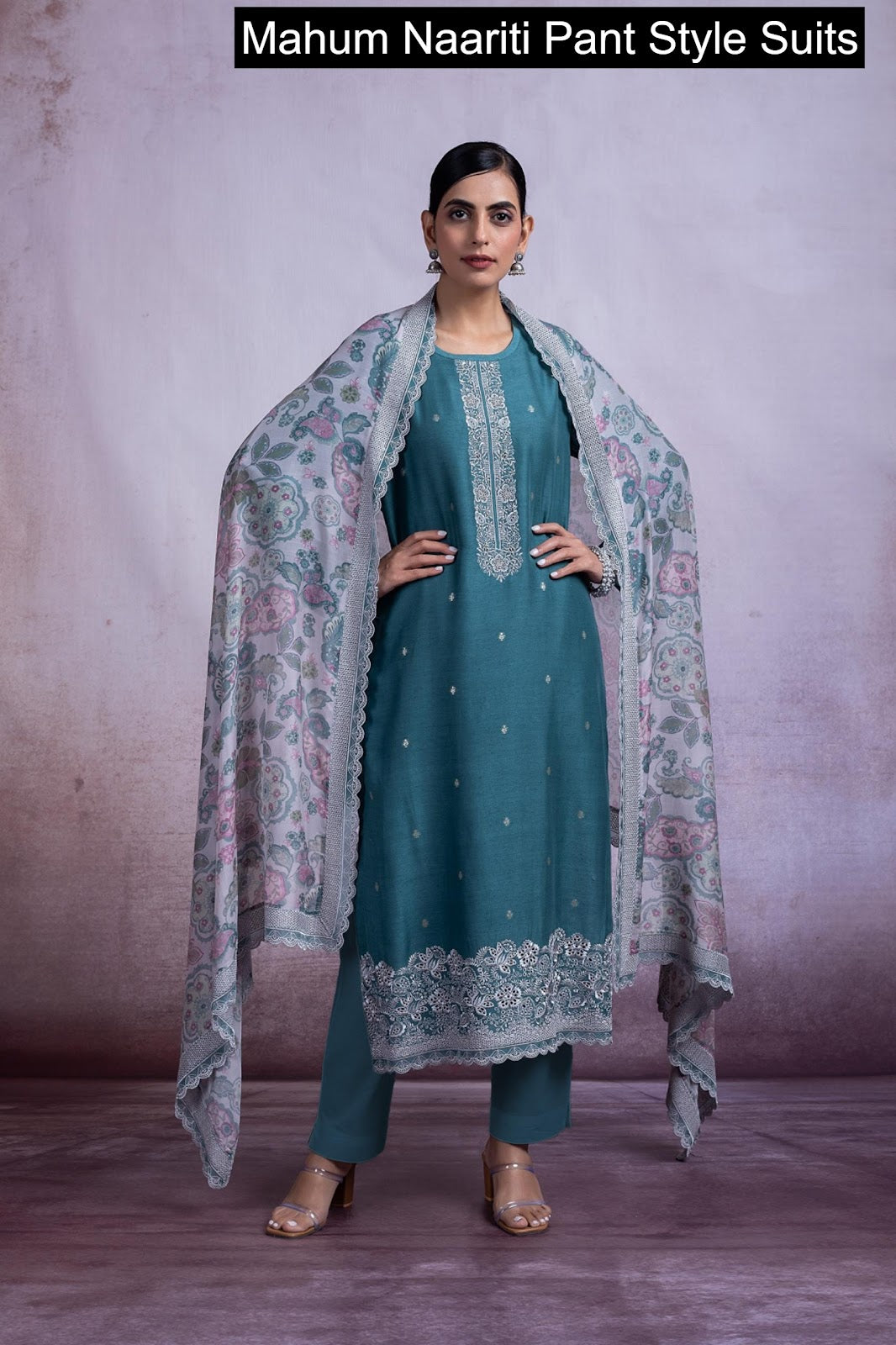 Mahum Naariti Dobby Pant Style Suits Manufacturer Ahmedabad